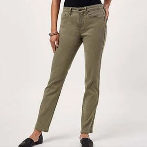 NYDJ Sheri Slim Olive Green Jeans Size 6